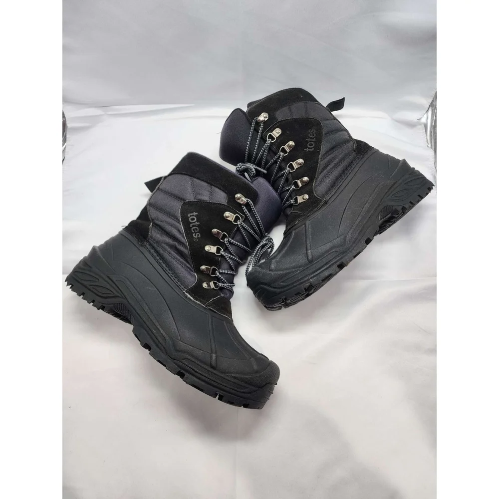 Totes Waterproof Insulated Winter Snow Boots Black Size 8 Mens Used